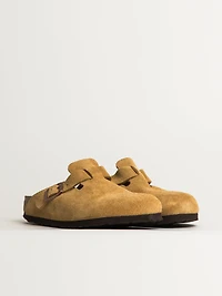 WOMENS BIRKENSTOCK BOSTON SUEDE CLOG - MEDIUM/NARROW LATTE CREAM