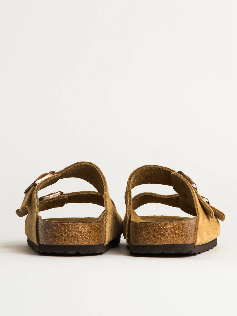 MENS BIRKENSTOCK ARIZONA SUEDE SANDALS - REGULAR LATTE