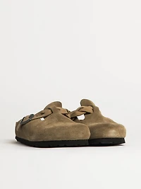 WOMENS BIRKENSTOCK BOSTON BRAIDED SUEDE CLOG - TAUPE