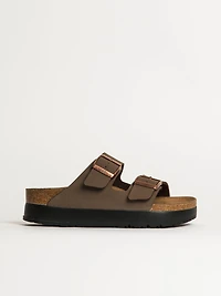 WOMENS BIRKENSTOCK ARIZONA VEGAN PLATFORM SANDALS - MEDIUM/NARROW MOCHA