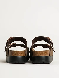 WOMENS BIRKENSTOCK ARIZONA VEGAN PLATFORM SANDALS - MEDIUM/NARROW MOCHA