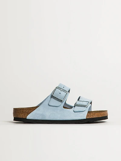 WOMENS BIRKENSTOCK ARIZONA SUEDE SANDALS - MEDIUM/NARROW BABY BLUE