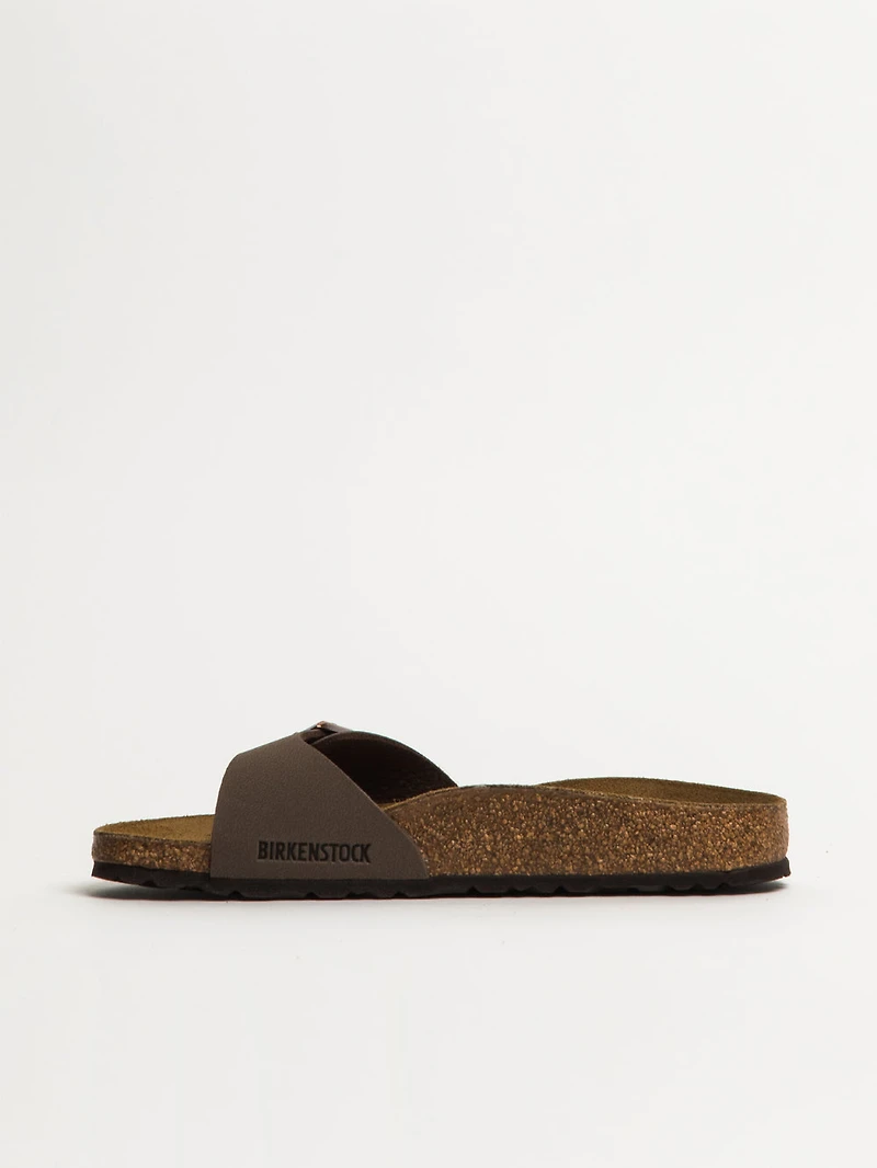 WOMENS BIRKENSTOCK MADRID BIRKIBUC NARROW FIT SANDALS - MOCHA