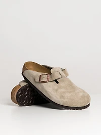 WOMENS BIRKENSTOCK BOSTON SOFT FOOTBED CLOGS - REGULAR TAUPE
