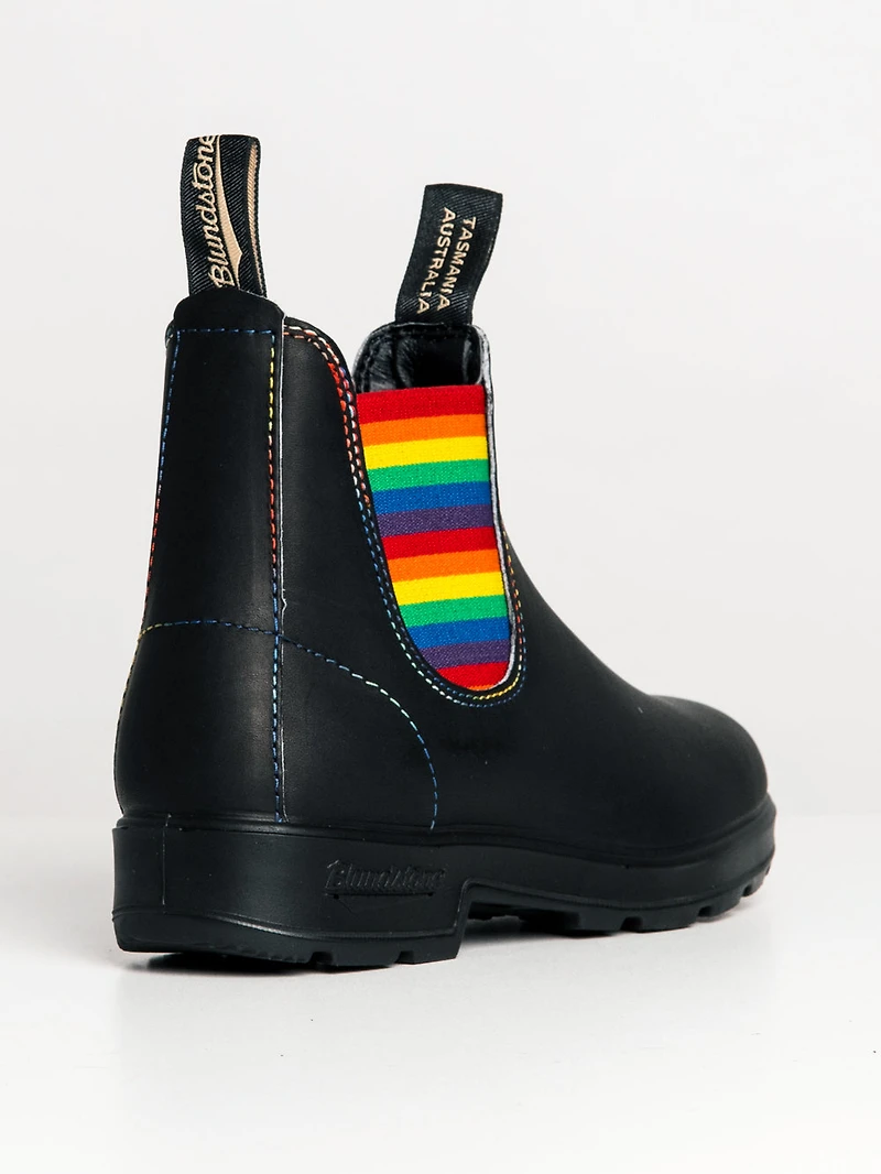 WOMENS BLUNDSTONE ORIGINAL BLACK WITH RAINBOW ELASTIC - CLEARANCE