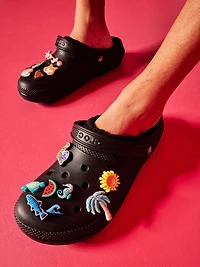 MENS CROCS CLASSIC LINED CLOGS - BLACK