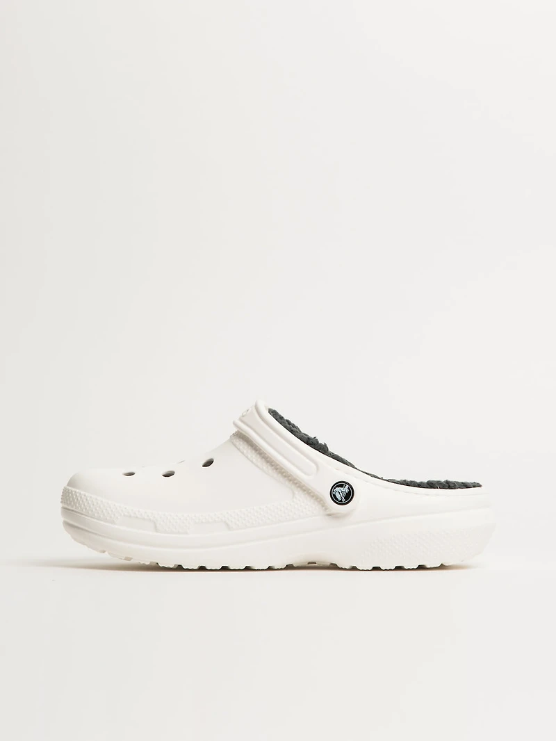 WOMENS CROCS CLASSIC LINED CLOG - WHITE/GREY