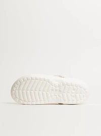 WOMENS CROCS CLASSIC LINED CLOG - WHITE/GREY