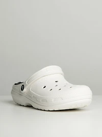 MENS CROCS CLASSIC LINED CLOG - WHITE/GREY