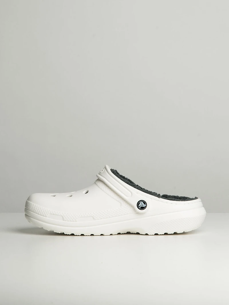 MENS CROCS CLASSIC LINED CLOG - WHITE/GREY