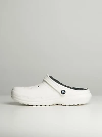MENS CROCS CLASSIC LINED CLOG - WHITE/GREY