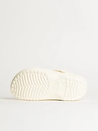 WOMENS CROCS CLASSIC FLORAL CUTOUT CLOG - CHALK