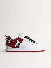 MENS DC SHOES COURT GRAFFIK SNEAKER - WHITE/RED