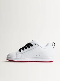 MENS DC SHOES COURT GRAFFIK SNEAKER - WHITE/RED