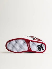 MENS DC SHOES COURT GRAFFIK SNEAKER - WHITE/RED