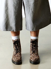 WOMENS DR MARTENS 1460 MINI LEOPARD SPOT BOOT