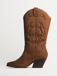 WOMENS HARLOW STASSIE COWBOY BOOTS - BROWN