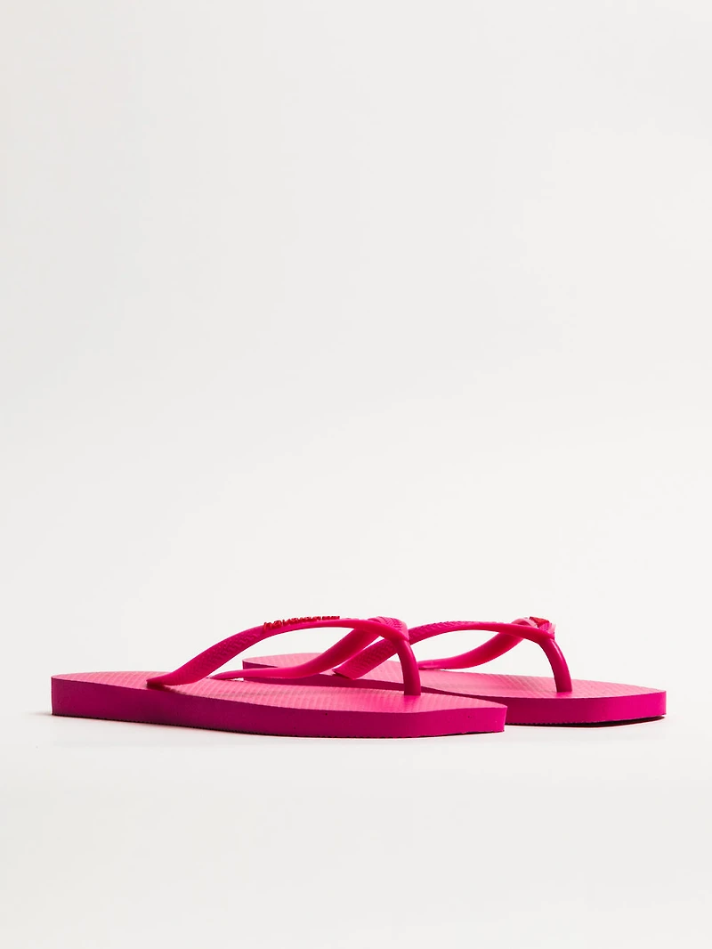 WOMENS HAVAIANAS SLIM SQUARE LOGO POP UP - ROSE