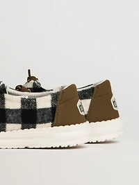 WOMENS HEYDUDE WENDY BUFFALO PLAID - WHITE/BLACK