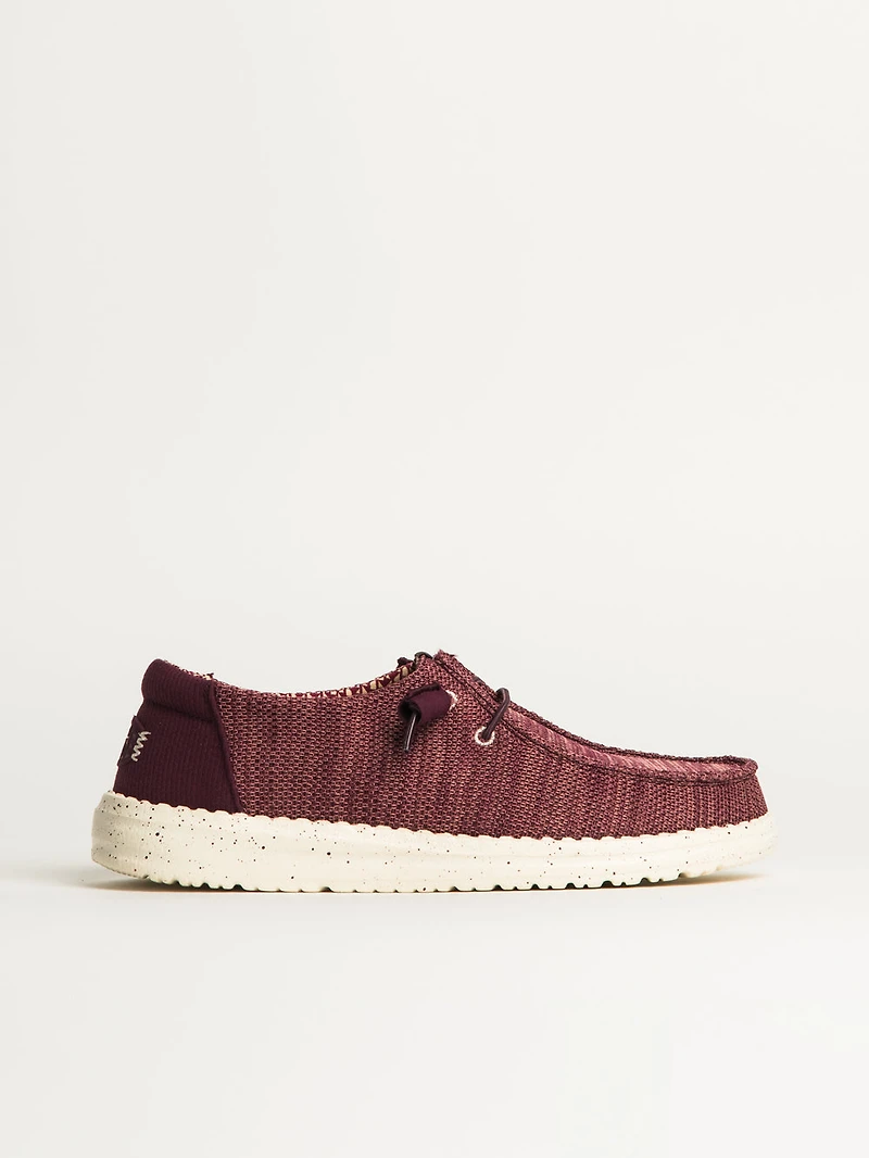 WOMENS HEYDUDE WENDY STRETCH SOX - BURGUNDY