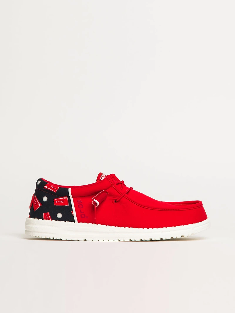 MENS HEYDUDE WALLY FUNK SOLO CUP SLIP-ON - RED