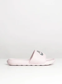 WOMENS NIKE VICTORI ONE SLIDES - BARELY ROSE/METALIC SILVER