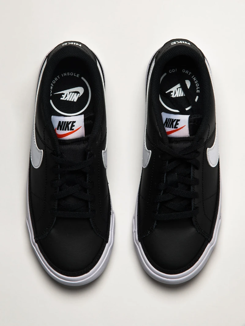 KIDS NIKE COURT LEGACY SNEAKER - BLACK/WHITE
