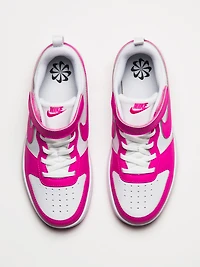 KIDS NIKE COURT BOROUGH LOW RECRAFT SHOES - WHITE/LASER FUCHSIA