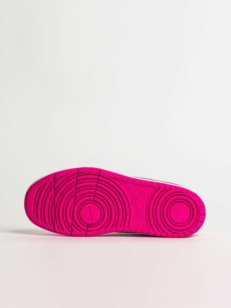 KIDS NIKE COURT BOROUGH LOW RECRAFT SHOES - WHITE/LASER FUCHSIA