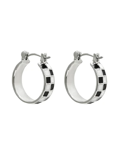 PURA VIDA CHECKERBOARD HUGGIE EARRINGS - CLEARANCE