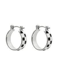 PURA VIDA CHECKERBOARD HUGGIE EARRINGS - CLEARANCE