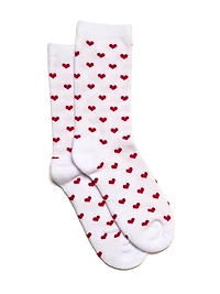 SCOUT & TRAIL HEART PRINT SOCK - WHITE