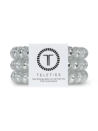 TELETIES HAIR TIE LARGE - SILVER - CLEARANCE
