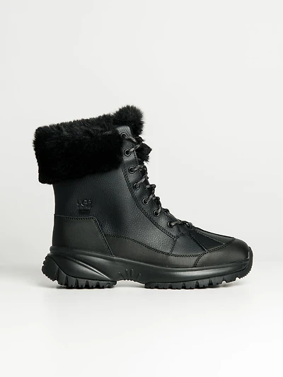 WOMENS UGG YOSE FLUFF BOOT - BLACK