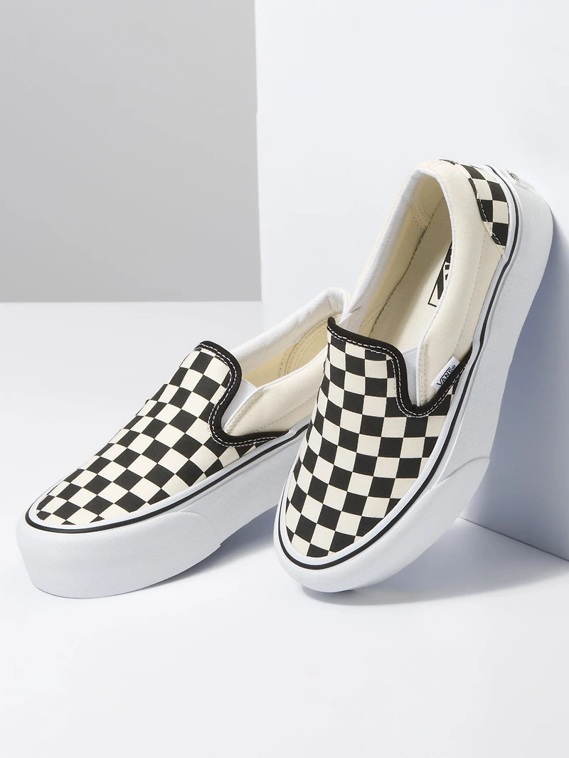 WOMENS VANS CLASSIC SLIP ON STACKFORM - CHECKER CLEARANCE