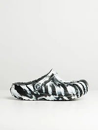 WOMENS CROCS CLASSIC LINED MARBLE CLOGS - CLEARANCE