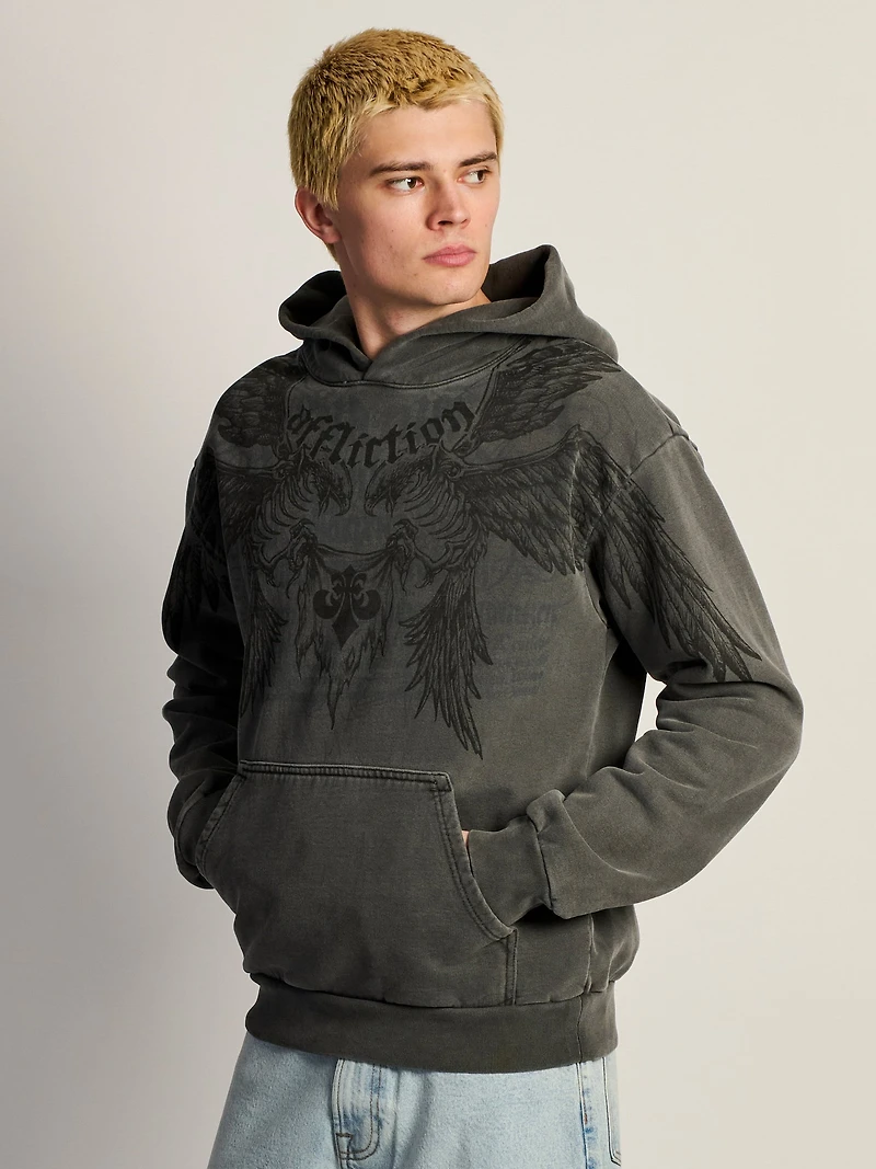 AFFLICTION BIRDS OF PREY PULLOVER HOODIE