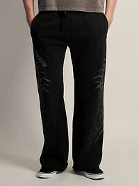 AFFLICTION SKELETON BAGGY SWEATPANT -NOIR