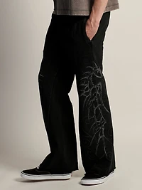 AFFLICTION SKELETON BAGGY SWEATPANT -NOIR