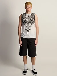 AFFLICTION DEATH EYES MUSCLE TANK -BLANC