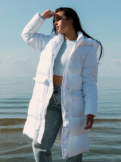 VESTE PUFFER À CAPUCHE STASSI LONG