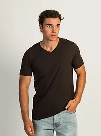 VICTOR V-NECK TEE- BROWN - CLEARANCE