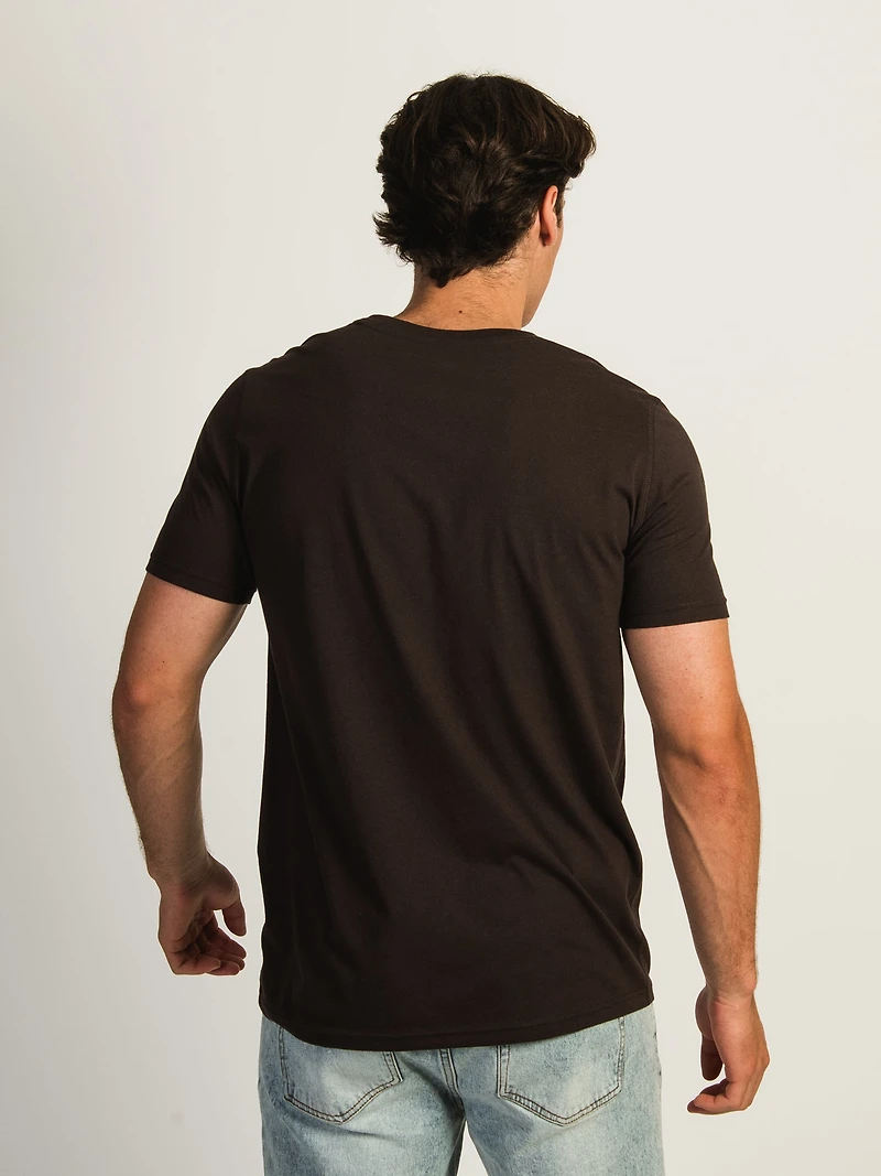 VICTOR V-NECK TEE- BROWN - CLEARANCE
