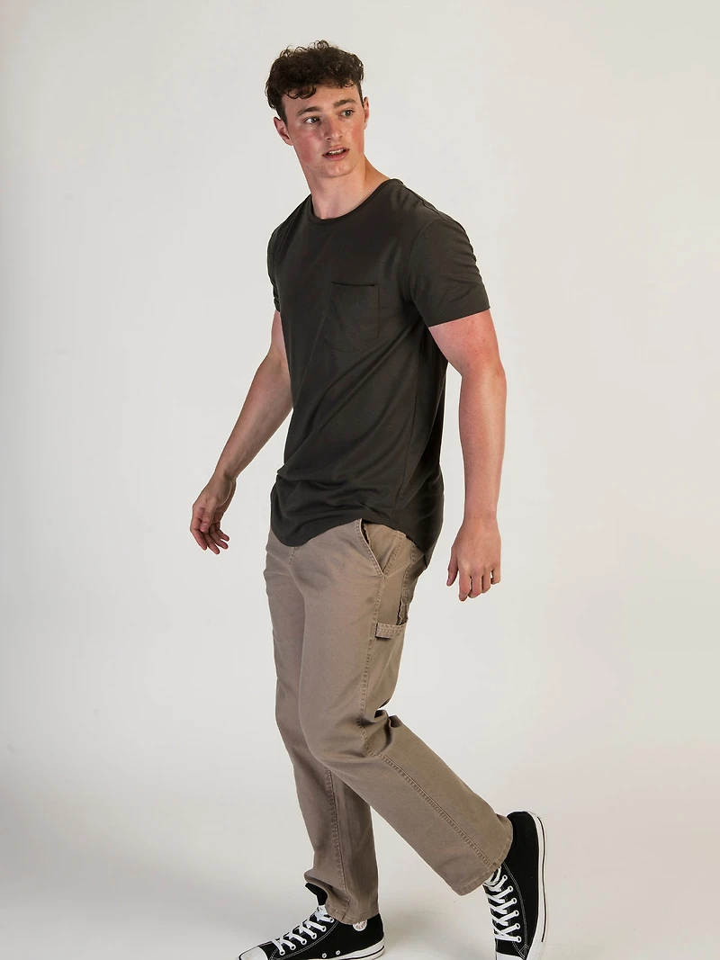 LONGLINE TEE - CHARCOAL CLEARANCE