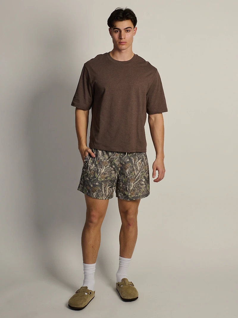 SHORT CUT TEE - HEATHER BROWN