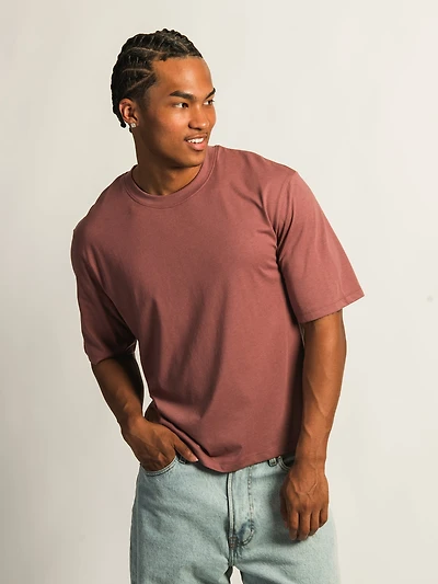 SHORT CUT TEE - BURGUNDY