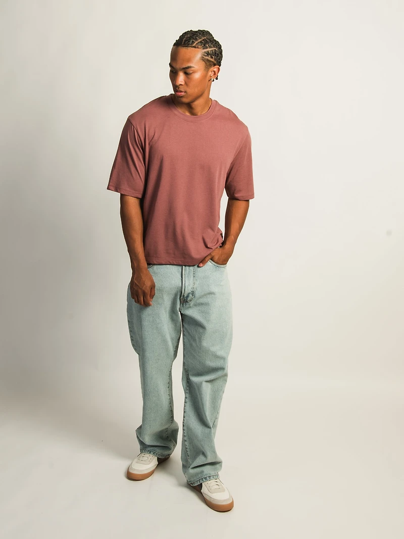 SHORT CUT TEE - BURGUNDY
