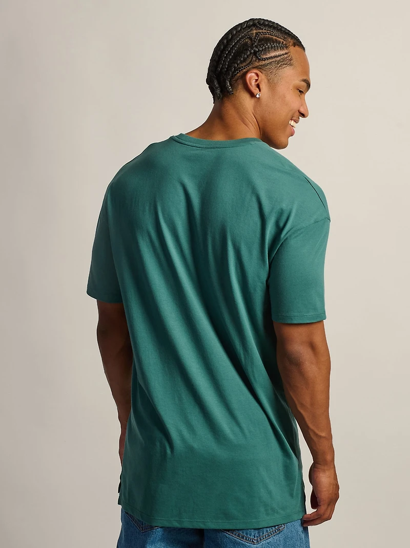 T-SHIRT COUPE LONGUE - VERT FONCÉ