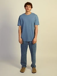 TEE-SHIRT LONG - BLEU CHINÉ