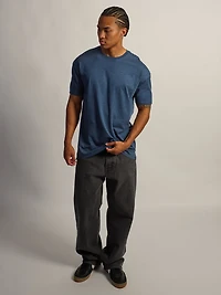 LONG FIT TEE - HEATHER NAVY